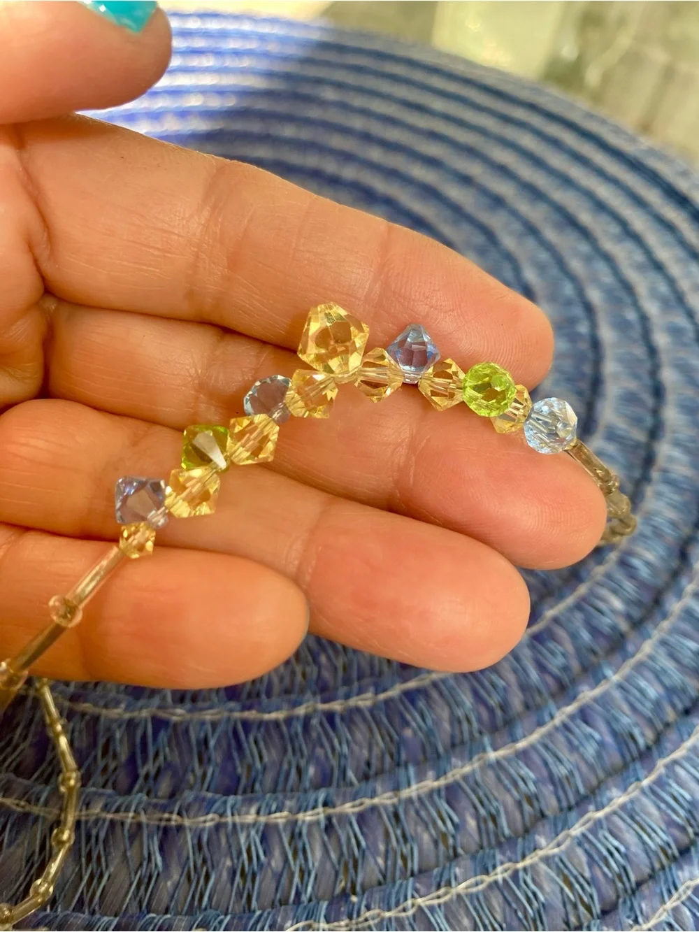 Vintage Swarovski. Bead  Children’s Necklace 7” In